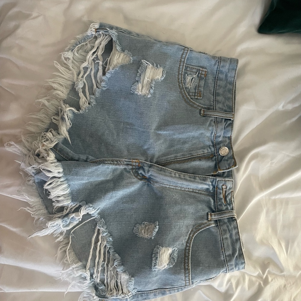 ripped jean shorts